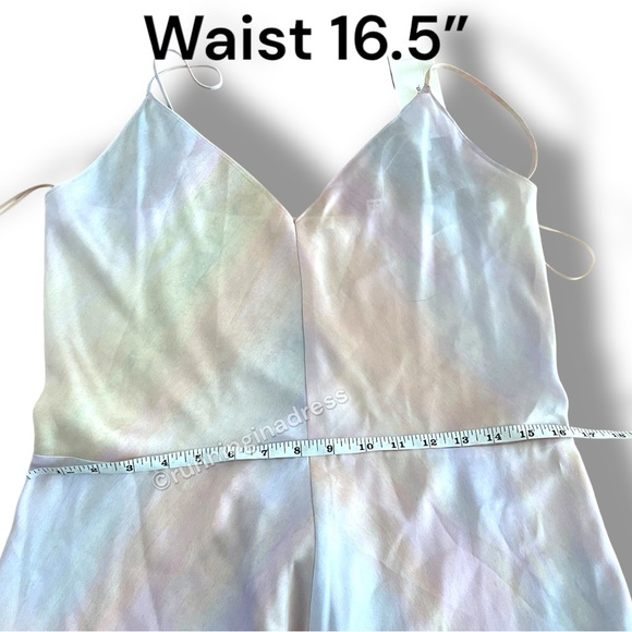 NWT VINCE Rainbow Wash Satin Slip Dress In Size Medium Pink Blue Yellow Purple - Picture 10 of 16